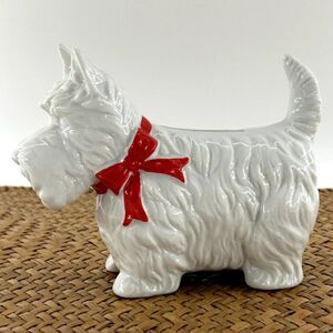 Knobler West Highland White Scottish Terrier Piggy Bank.  6" L x 5" H x 2 1/2" W